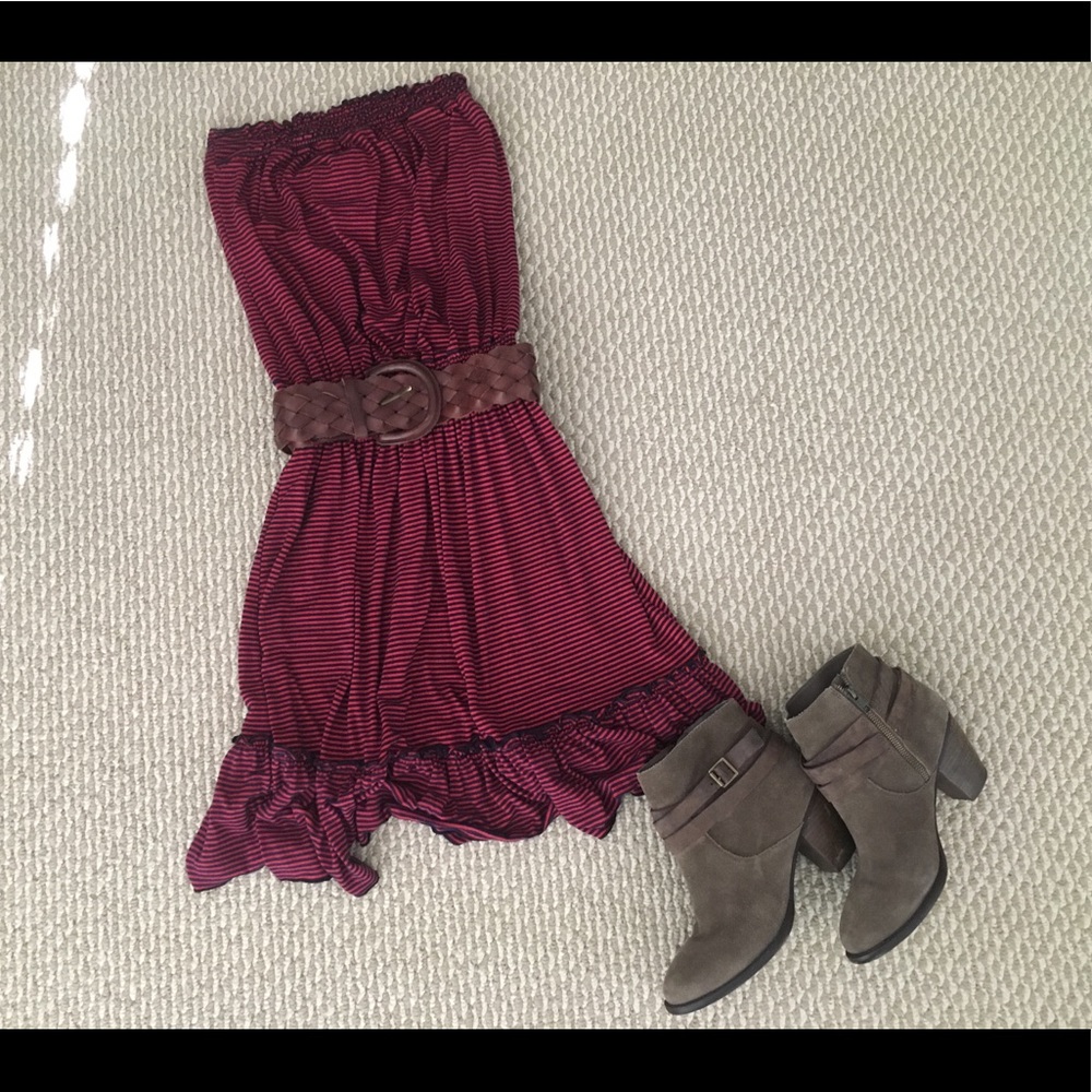 ELLA MOSS Strapless Rouch-Waisted Dress